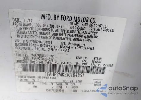 2018 Ford Police Interceptor from USA, damaged, VIN 1FAHP2MK2JG104851